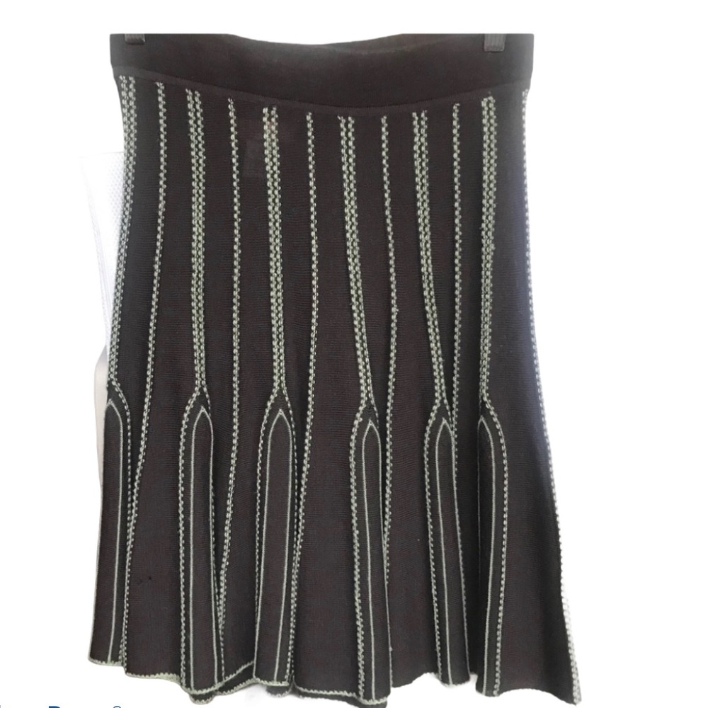 Lux Anthropologie Knit Brown/Green Fit/Flare Skirt